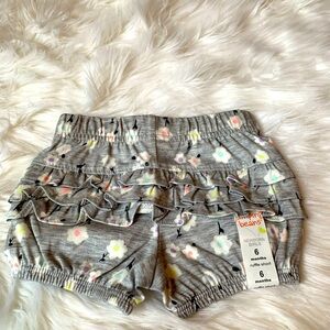 Jumping Beans Baby Girls Floral Print Ruffle Shorts Size 6 Months NWT